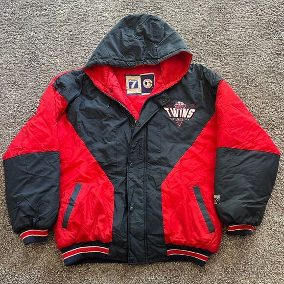 Vintage 90s Minnesota Twins LOGO 7 Puffer Jacket Coat Size Large MLB Baseball